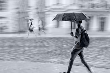 rainy day motion blur monochrome