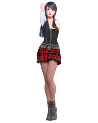 Woman in school uniform.