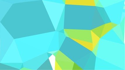 geometric multicolor triangles with medium turquoise, green yellow and turquoise color. abstract background graphic. can be used for wallpaper, poster, cards or graphic elements