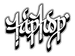 Hip-Hop word in graffiti style banner - obrazy, fototapety, plakaty