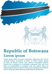 Flag of Botswana, Republic of Botswana. Template for award design, an official document with the flag of Botswana. Bright, colorful vector illustration.