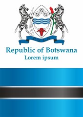 Flag of Botswana, Republic of Botswana. Template for award design, an official document with the flag of Botswana. Bright, colorful vector illustration.