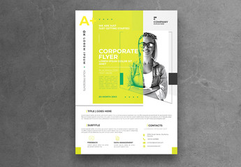 Minimal Business Flyer Layout with Neon Accents