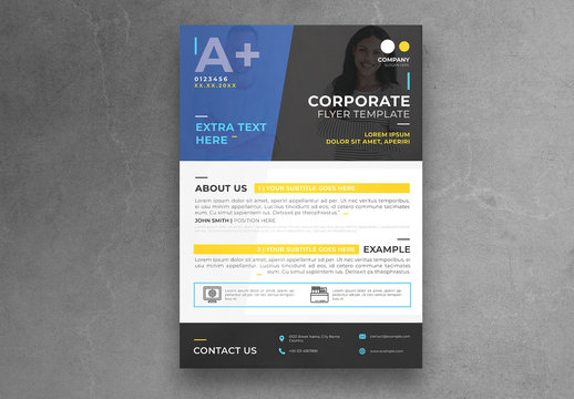 Minimal Business Flyer Layout with Dark Footer
