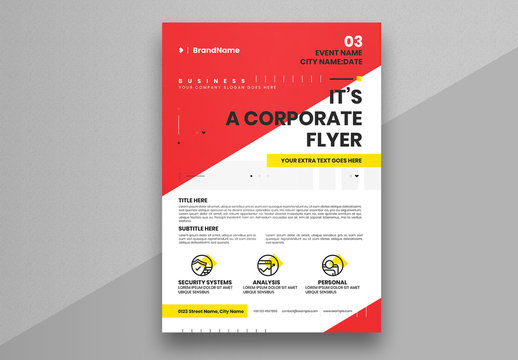 Minimal Business Flyer Layout with Red Header