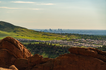 View from the hill on big city