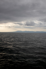 Panoramic view of the malecon, beautiful sunset on the beaches of Puerto Vallarta Jalisco in Mexico