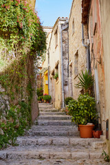 Obraz na płótnie Canvas Sainte Agnes village steps in Provence, France