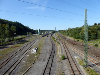 Fototapeta na wymiar Bahnhof Stolberg Rhld. bald ein grosser Railport im Dreländereck Deutschland - Belgien - Niederlande