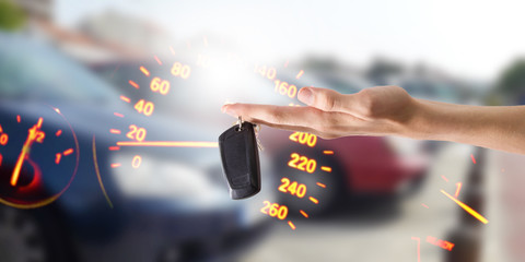 hands with keys or car control, buy car