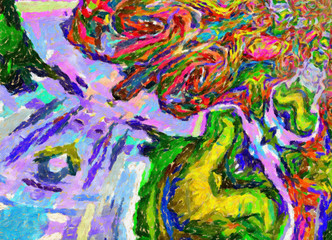 Pretty bright colors abstract background, fashion art print pattern with fractal elements and geometric effects, design backdrop for fabric and textile, beautiful cover, flyer, card and web advertise