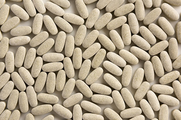 Background from pills. Flat lay.