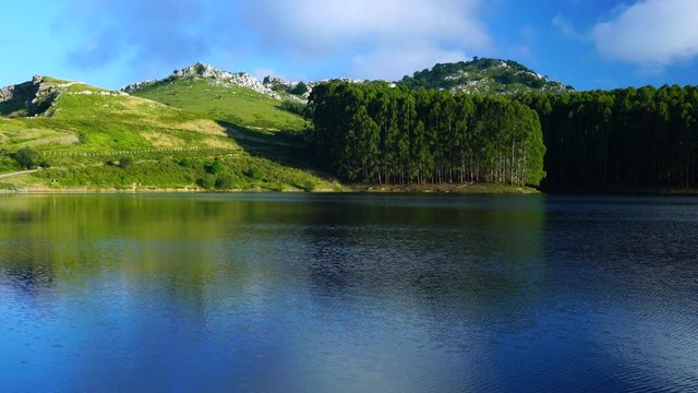 El Juncal reservoir - Embalse de El Juncal, R&iacute;o  Chirlia, Guriezo, MOC Monta&ntilde;a Oriental Costera, NATURA 2000, Cantabria, Spain, Europe