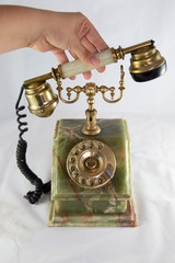 Fototapeta na wymiar Imagen de un telefono antiguo de antes de la decada de 1960