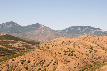 Landscape of sandy mountains of the southern coast of Crimea