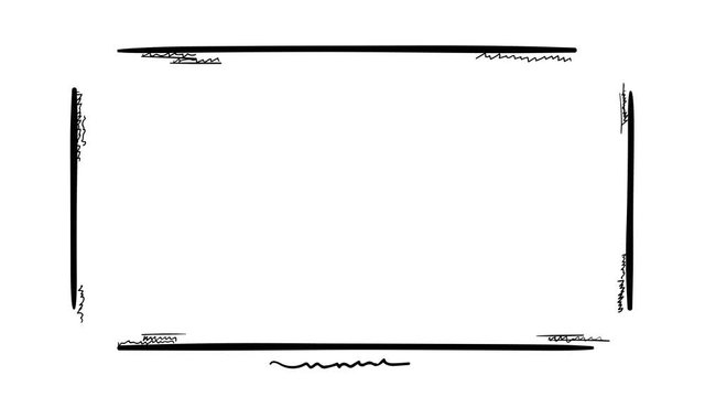 Animated Isolated Rectangular Drawn Frame