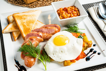 traditional breakfast in the cafe