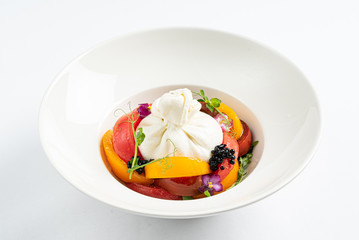 burrata with fresh ripe tomatoes