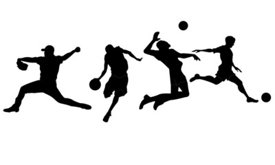 silhouettes of sports players