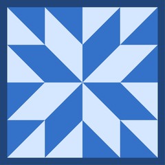Barn quilt pattern, Patchwork design, Abstract geometric tiled trail Vector illustration