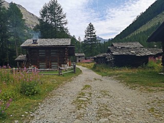 Old farm buildings in the mountains