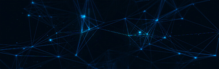 Abstract polygonal space low poly dark background with connecting dots and lines. Connection structure. 3d rendering.