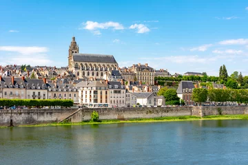 Deurstickers Cityscape of Blois and Loire river, France © Mistervlad