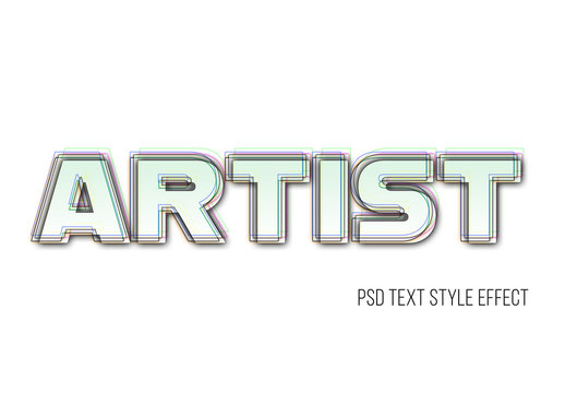 Layered Colorful Outline Text Effect Mockup