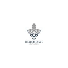 Deer Real Estate Logo Design Vector