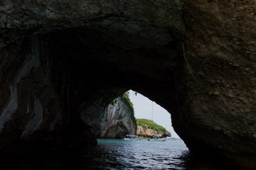 Los Arcos, Puerto Vallarta is a very popular destination for sailing and snorkeling among tourists. Puerto, Vallarta, Jalisco Mexico.