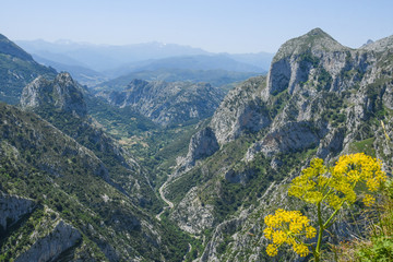 Panoramic views of the gorge of La Hermida, from the Santa Catalina viewpoint