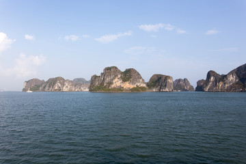 The beautiful halong bay during a winter afternoon