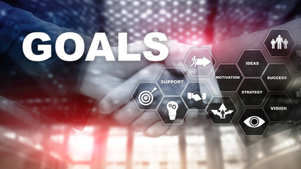 Target Goals Expectations Achievement Graphic Concept. Business development to success and growing growth
