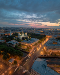 Fototapeta premium Night st.Petersburg Russia. Nikolsky cathedral