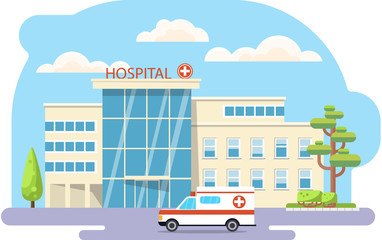 Flat Hospital Illustration Vector Medical Background