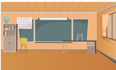 Empty Classroom Vector Illustration