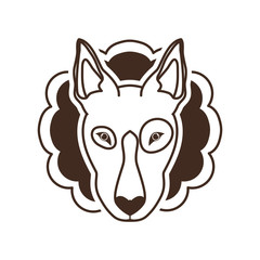 silhouette of card with head cute dog