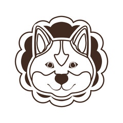 Naklejka premium silhouette of card with head cute dog