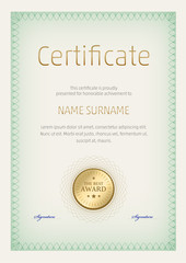 Certificate, Diploma of completion, vector design template