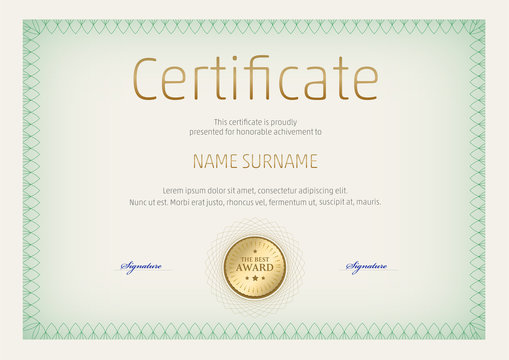 Certificate, Diploma of completion, vector design template