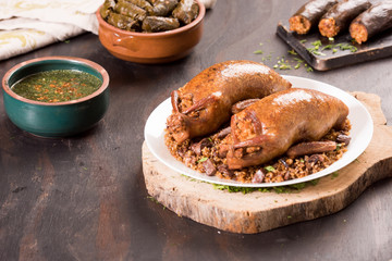 Oriental Roasted Hamam Meal with Mahshy and stuffed food