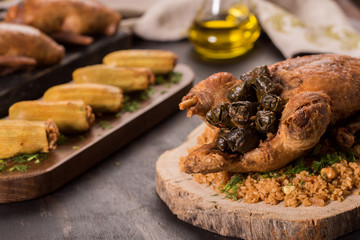 Oriental Roasted Duck Meal with Mahshy and stuffed food