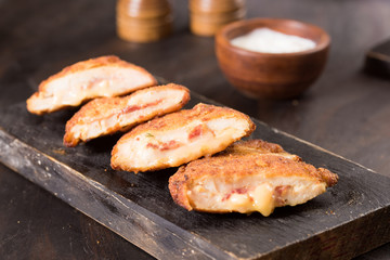 Oriental cordon blue chicken Meal with Mahshy and stuffed food