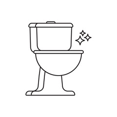 Toilet cleaning linear icon