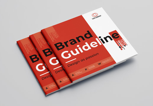 Brand Guideline Booklet Layout with Red Accents