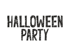 happy halloween label on white background