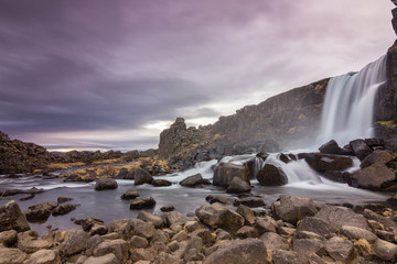 Öxarárfoss waterfall in Thingvellir N.P. (Iceland)