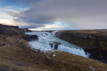 The Gullfoss waterfall in Iceland