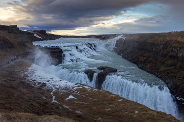 The Gullfoss waterfall in Iceland
