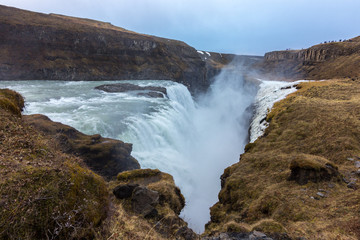The Gullfoss waterfall in Iceland
